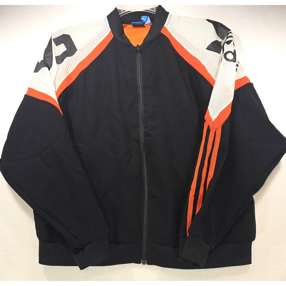 Adidas Originals 03 Track Jacket Black Orange White Trefoil Mesh Size Small